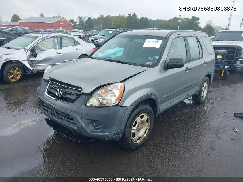 2005 Honda Cr-V Lx VIN: SHSRD78585U303873 Lot: 40375850