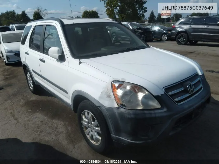 JHLRD78875C037649 2005 Honda Cr-V Ex