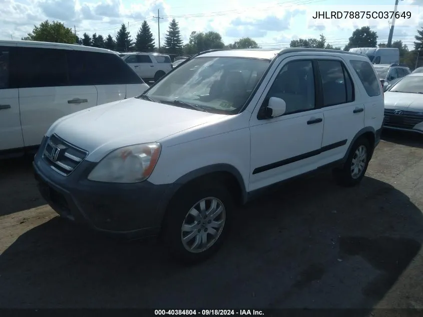 JHLRD78875C037649 2005 Honda Cr-V Ex