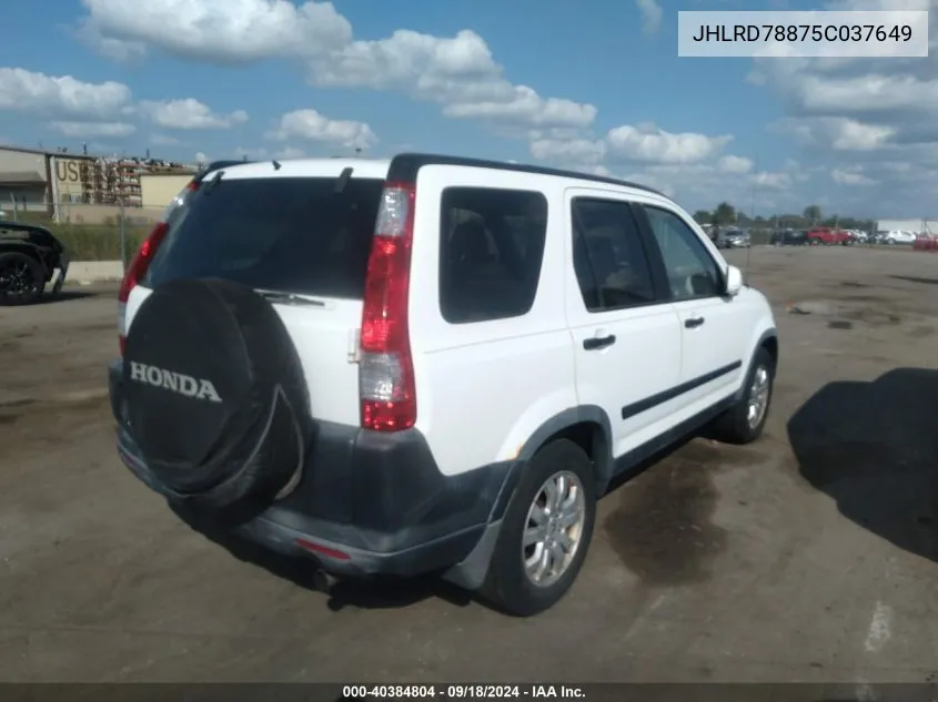 JHLRD78875C037649 2005 Honda Cr-V Ex