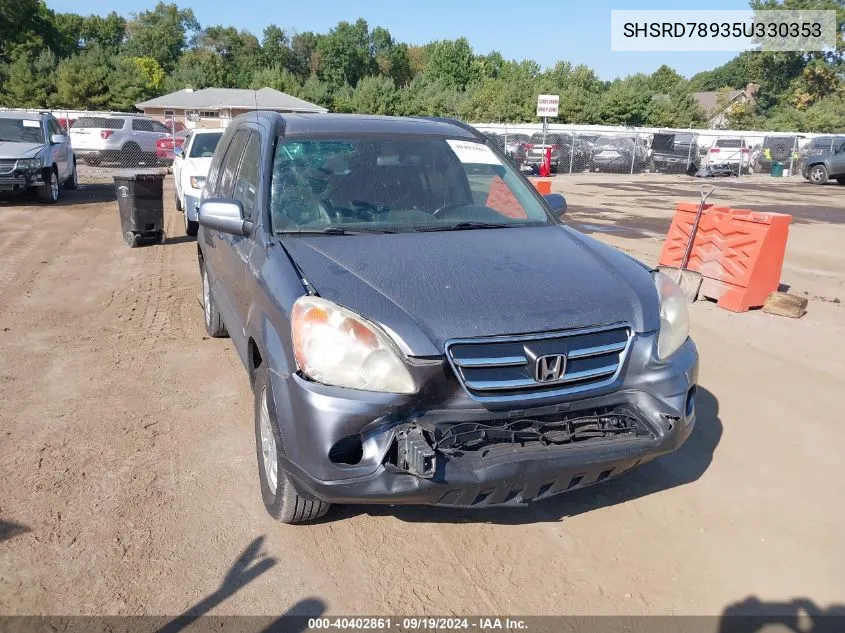 2005 Honda Cr-V Se VIN: SHSRD78935U330353 Lot: 40402861