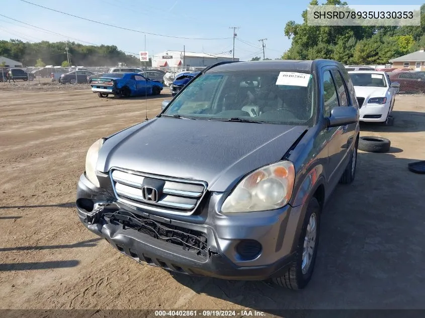 2005 Honda Cr-V Se VIN: SHSRD78935U330353 Lot: 40402861