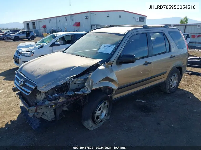 2005 Honda Cr-V Lx VIN: JHLRD78595C054510 Lot: 40417522