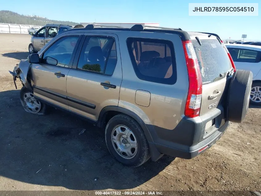 2005 Honda Cr-V Lx VIN: JHLRD78595C054510 Lot: 40417522