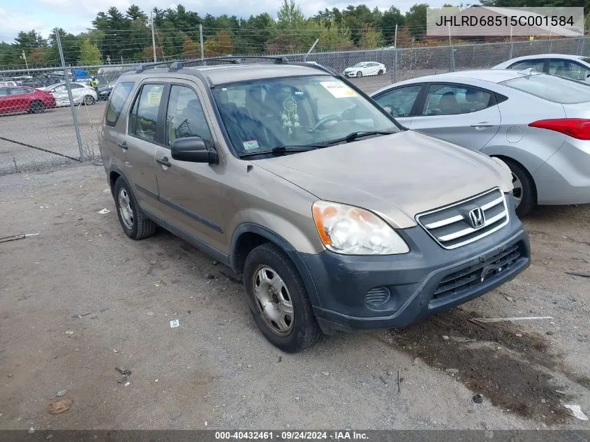 2005 Honda Cr-V Lx VIN: JHLRD68515C001584 Lot: 40432461