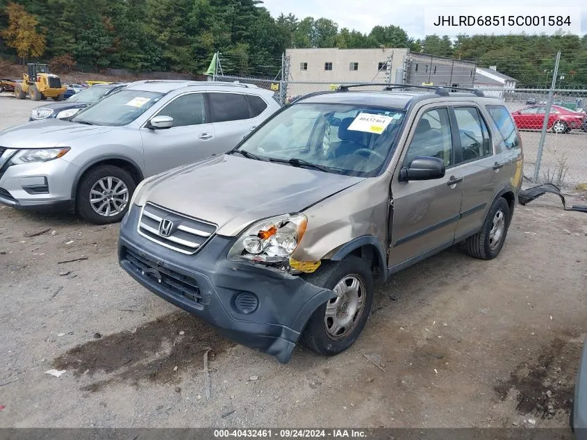 2005 Honda Cr-V Lx VIN: JHLRD68515C001584 Lot: 40432461