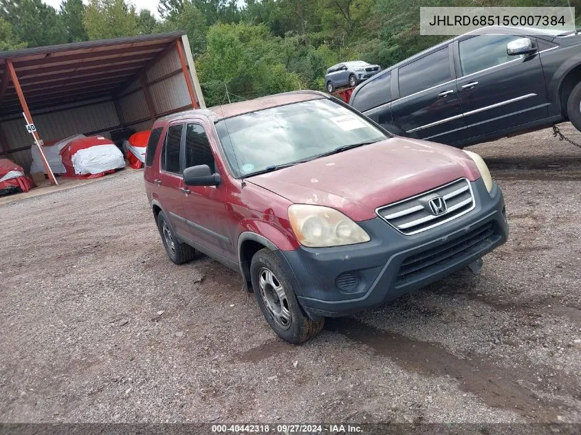 2005 Honda Cr-V Lx VIN: JHLRD68515C007384 Lot: 40442318