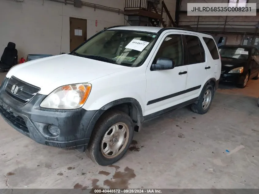 2005 Honda Cr-V Lx VIN: JHLRD68535C008231 Lot: 40448572