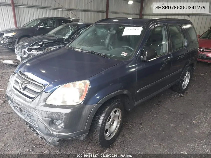 2005 Honda Cr-V Lx VIN: SHSRD785X5U341279 Lot: 40465437