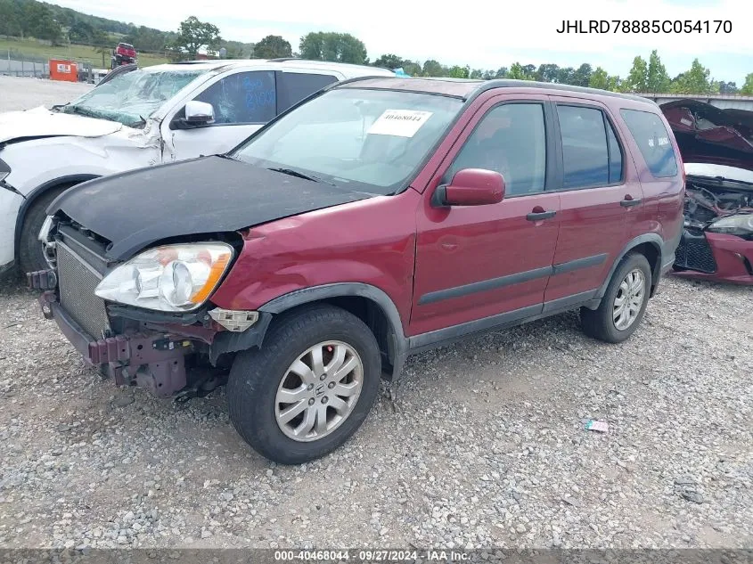 2005 Honda Cr-V Ex VIN: JHLRD78885C054170 Lot: 40468044