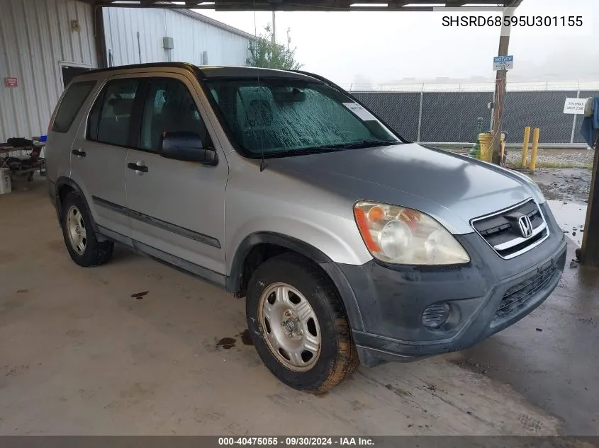 2005 Honda Cr-V Lx VIN: SHSRD68595U301155 Lot: 40475055