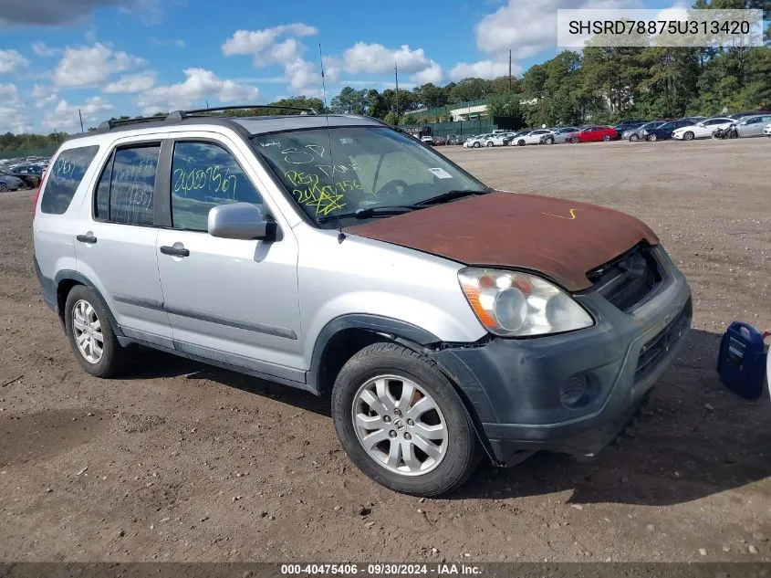 2005 Honda Cr-V Ex VIN: SHSRD78875U313420 Lot: 40475406