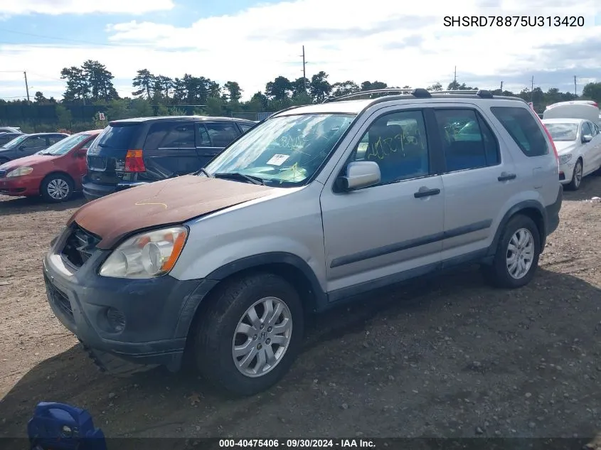 2005 Honda Cr-V Ex VIN: SHSRD78875U313420 Lot: 40475406