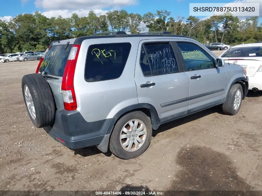 2005 Honda Cr-V Ex VIN: SHSRD78875U313420 Lot: 40475406