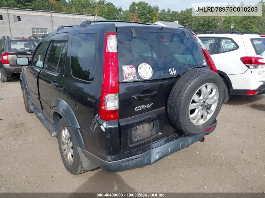 2005 Honda Cr-V Se VIN: JHLRD78975C010203 Lot: 40488698