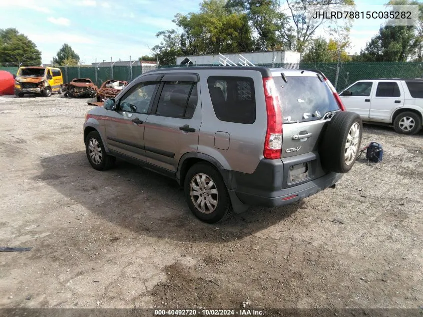 2005 Honda Cr-V Ex VIN: JHLRD78815C035282 Lot: 40492720