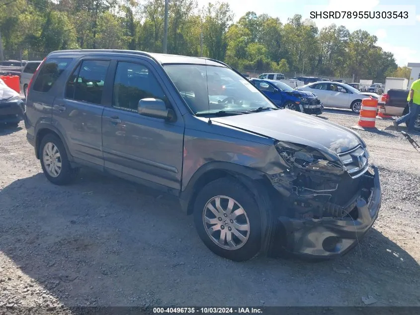 2005 Honda Cr-V Se VIN: SHSRD78955U303543 Lot: 40496735