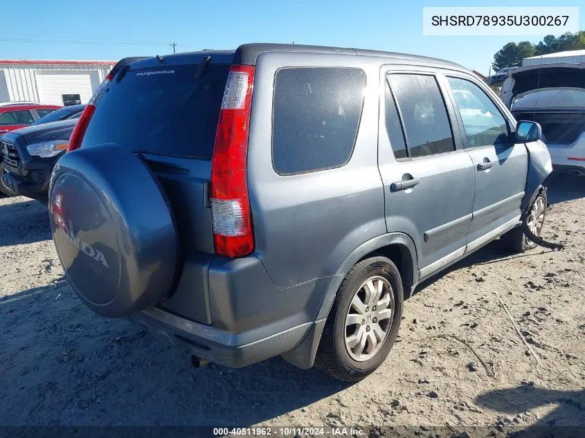 2005 Honda Cr-V Se/Ex VIN: SHSRD78935U300267 Lot: 40511962