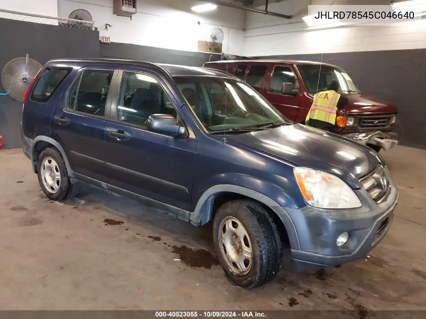 2005 Honda Cr-V Lx VIN: JHLRD78545C046640 Lot: 40523055