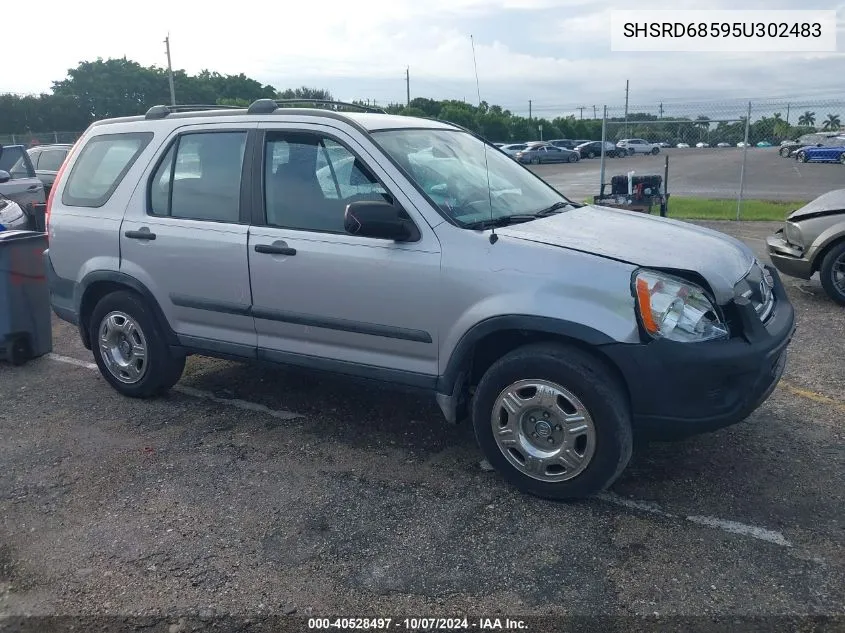 2005 Honda Cr-V Lx VIN: SHSRD68595U302483 Lot: 40528497