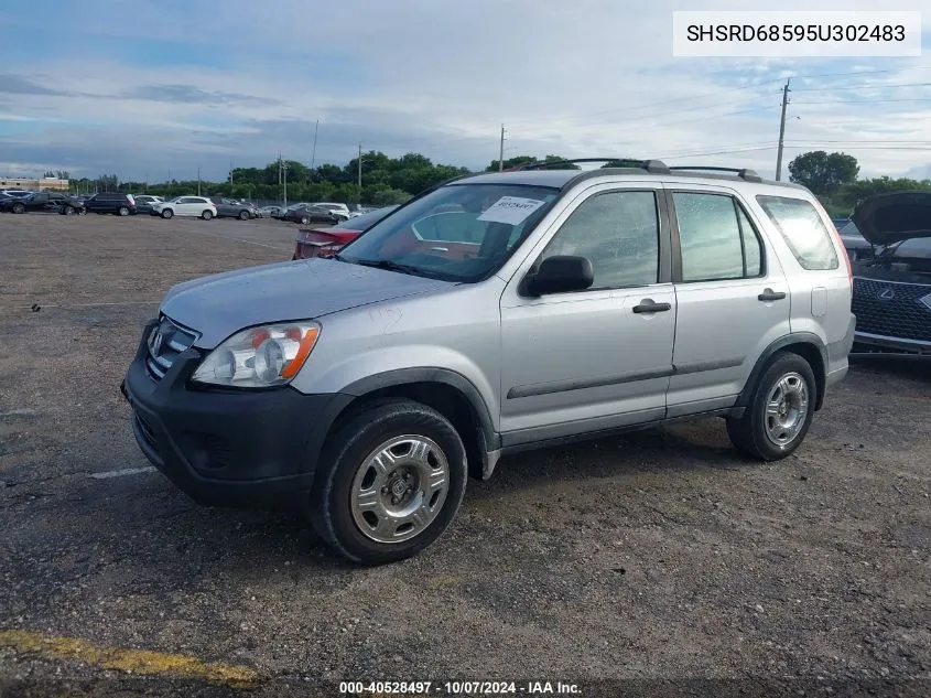 2005 Honda Cr-V Lx VIN: SHSRD68595U302483 Lot: 40528497