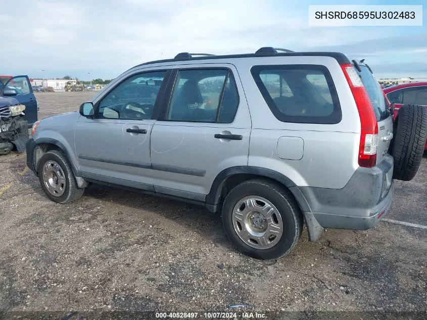 2005 Honda Cr-V Lx VIN: SHSRD68595U302483 Lot: 40528497