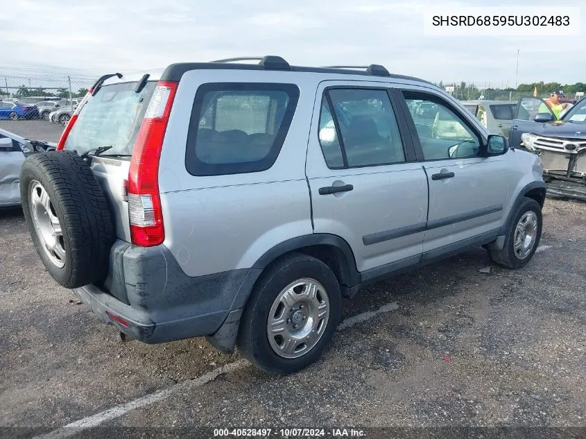 2005 Honda Cr-V Lx VIN: SHSRD68595U302483 Lot: 40528497