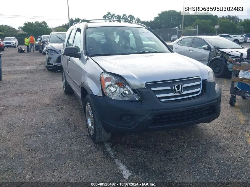 2005 Honda Cr-V Lx VIN: SHSRD68595U302483 Lot: 40528497