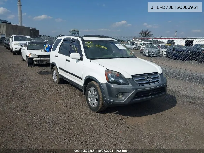 2005 Honda Cr-V Ex VIN: JHLRD78815C003951 Lot: 40539888