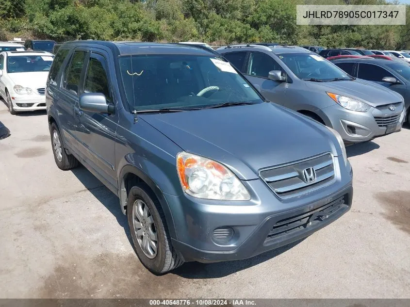 2005 Honda Cr-V Se VIN: JHLRD78905C017347 Lot: 40548776