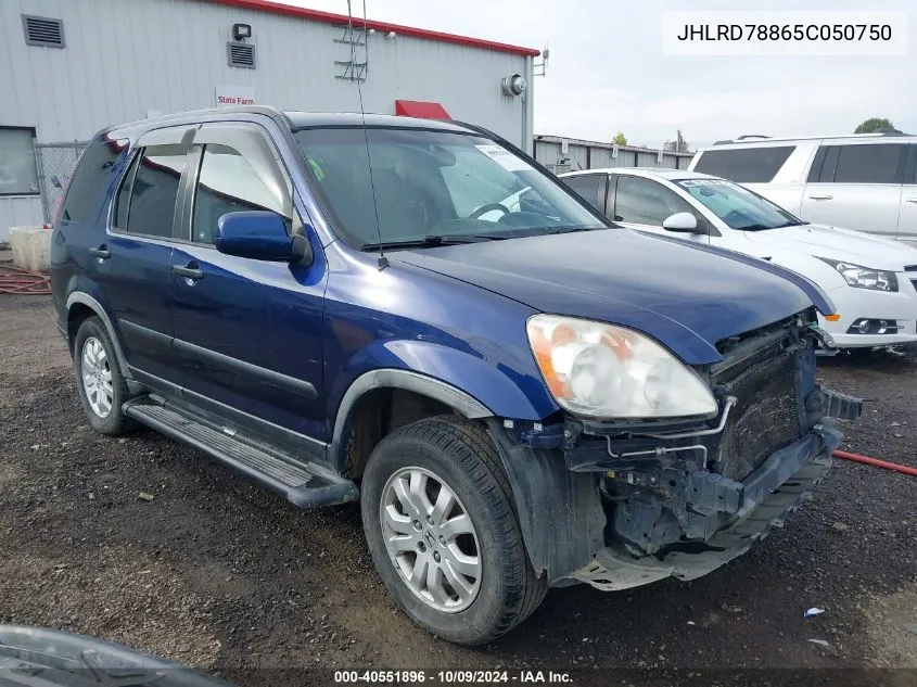 2005 Honda Cr-V Ex VIN: JHLRD78865C050750 Lot: 40551896