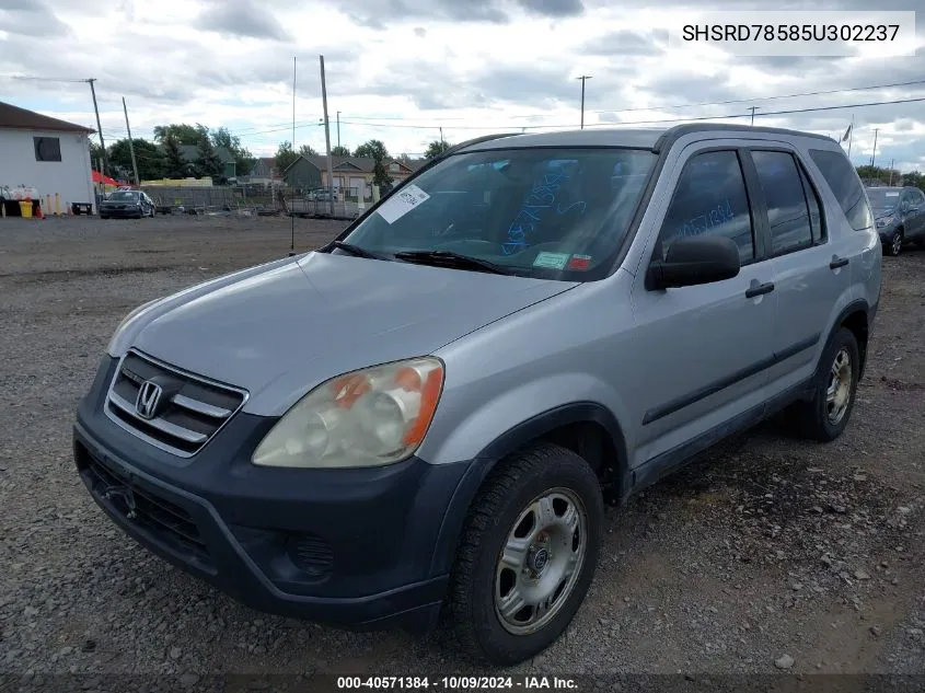 2005 Honda Cr-V Lx VIN: SHSRD78585U302237 Lot: 40571384