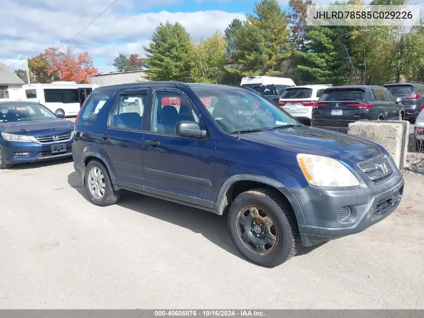 2005 Honda Cr-V Lx VIN: JHLRD78585C029226 Lot: 40605876