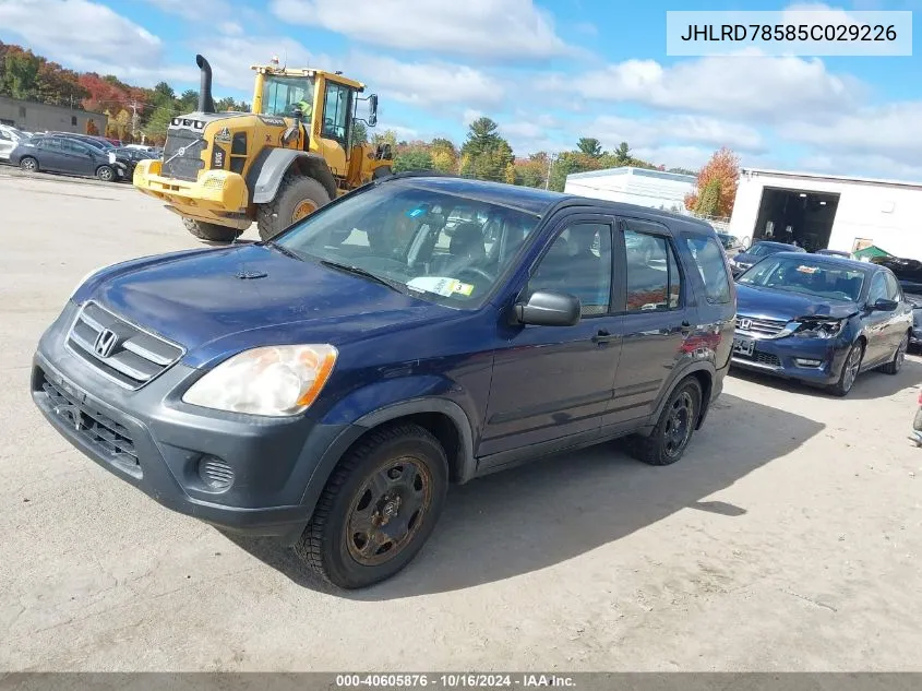 2005 Honda Cr-V Lx VIN: JHLRD78585C029226 Lot: 40605876