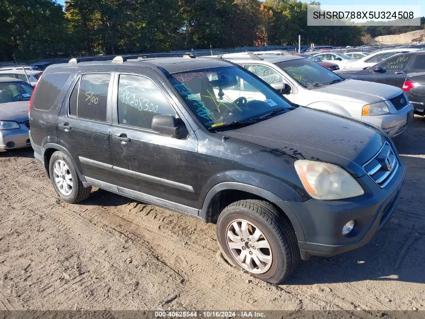 2005 Honda Cr-V Ex VIN: SHSRD788X5U324508 Lot: 40625544