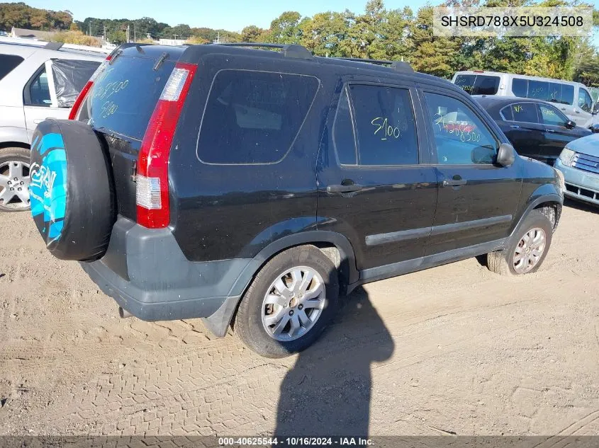 2005 Honda Cr-V Ex VIN: SHSRD788X5U324508 Lot: 40625544