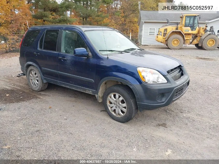 2005 Honda Cr-V Ex VIN: JHLRD78815C052597 Lot: 40637857