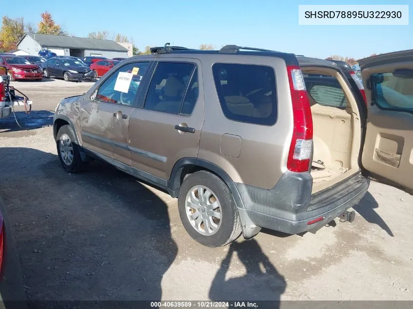 SHSRD78895U322930 2005 Honda Cr-V Ex