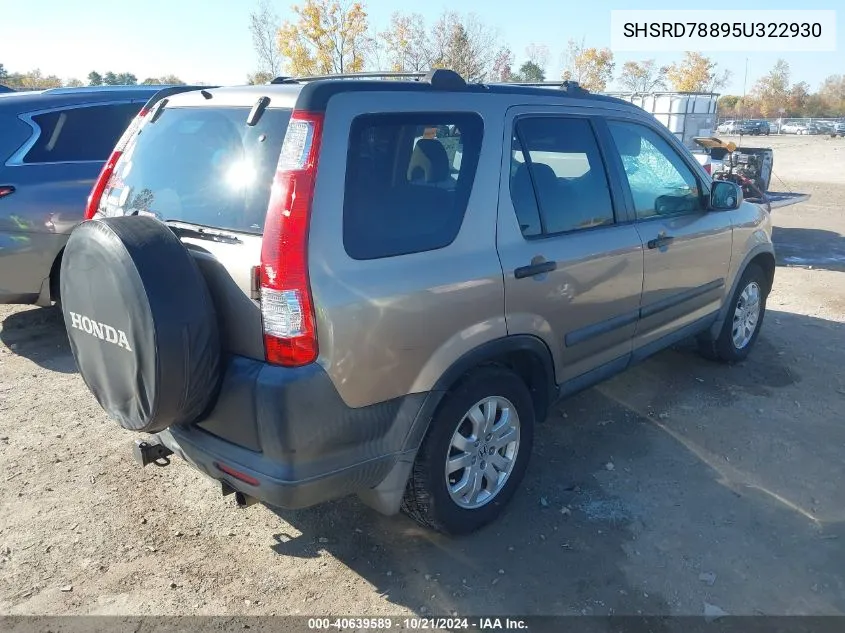 SHSRD78895U322930 2005 Honda Cr-V Ex