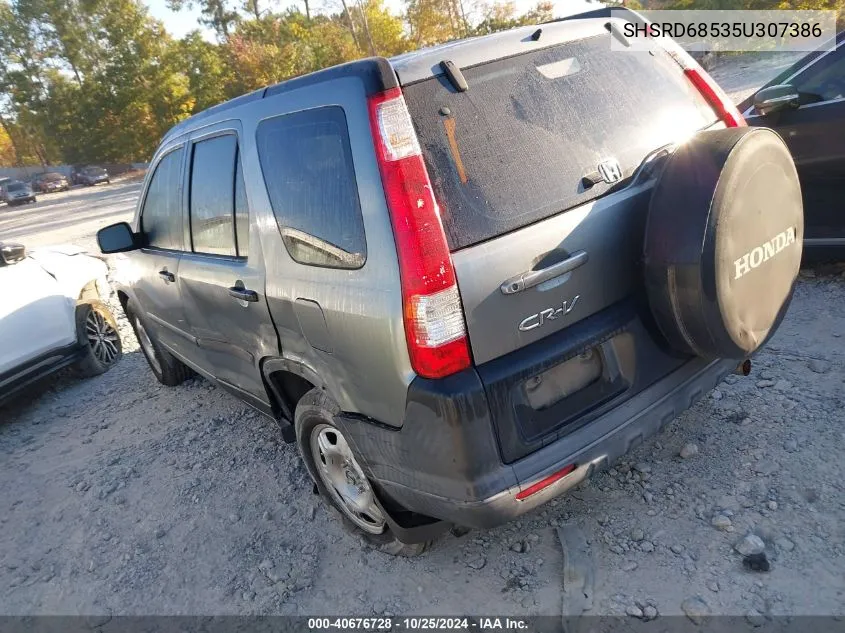 2005 Honda Cr-V Lx VIN: SHSRD68535U307386 Lot: 40676728