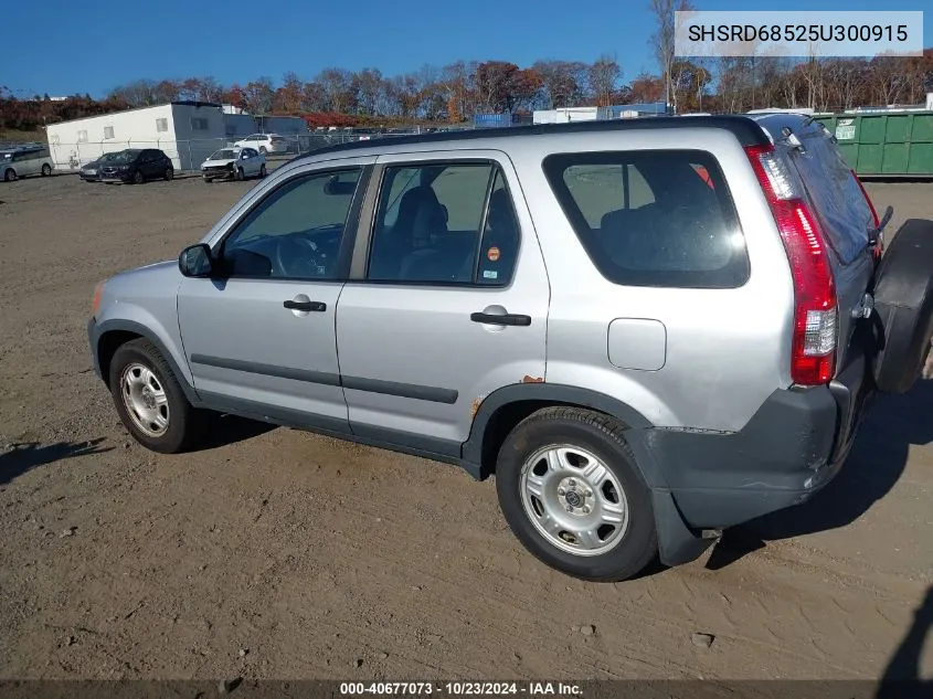 2005 Honda Cr-V Lx VIN: SHSRD68525U300915 Lot: 40677073