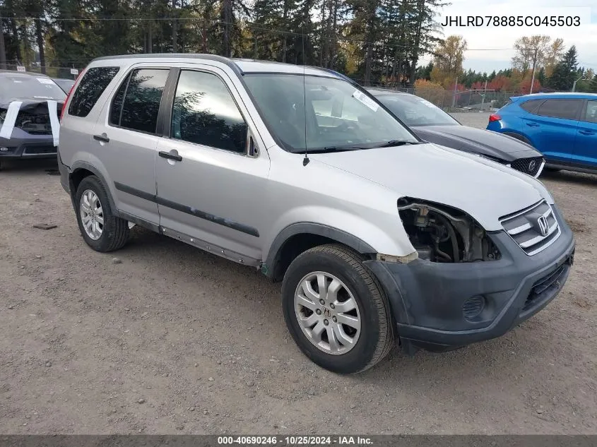 2005 Honda Cr-V Ex VIN: JHLRD78885C045503 Lot: 40690246