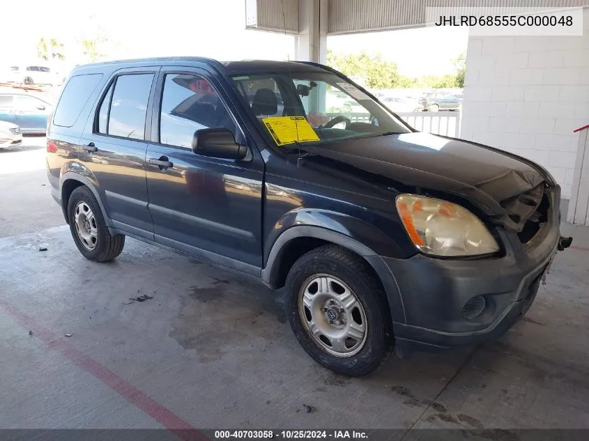 2005 Honda Cr-V Lx VIN: JHLRD68555C000048 Lot: 40703058