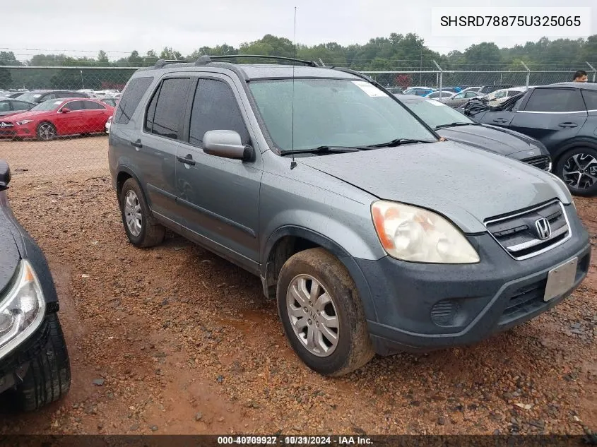 2005 Honda Cr-V Ex VIN: SHSRD78875U325065 Lot: 40709927