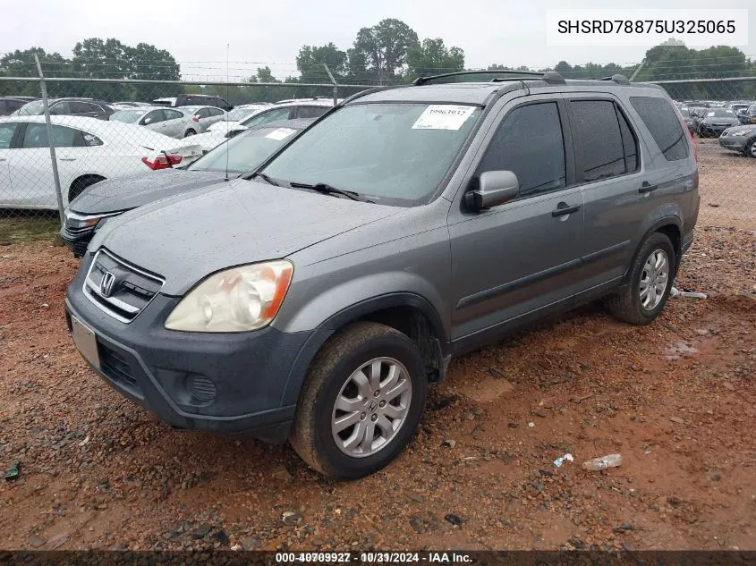 2005 Honda Cr-V Ex VIN: SHSRD78875U325065 Lot: 40709927