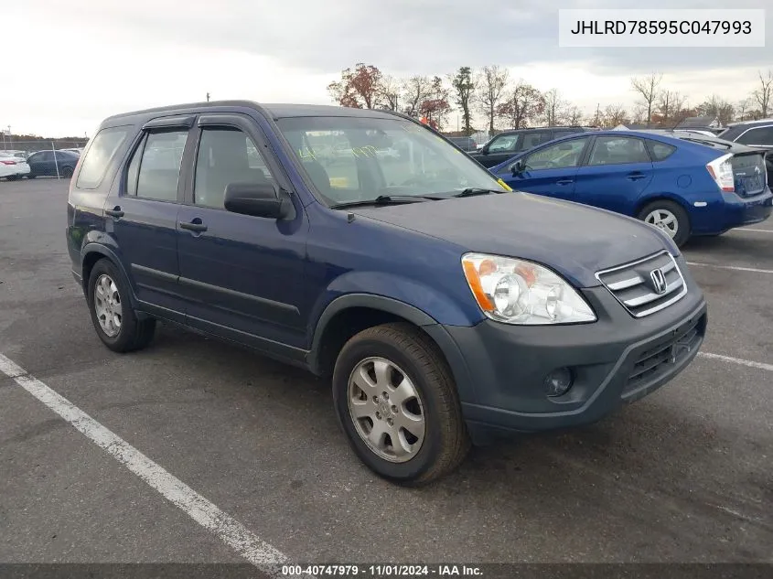 2005 Honda Cr-V Lx VIN: JHLRD78595C047993 Lot: 40747979