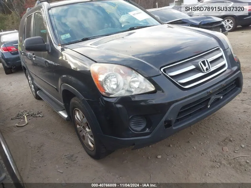 2005 Honda Cr-V Se VIN: SHSRD78915U337320 Lot: 40766809