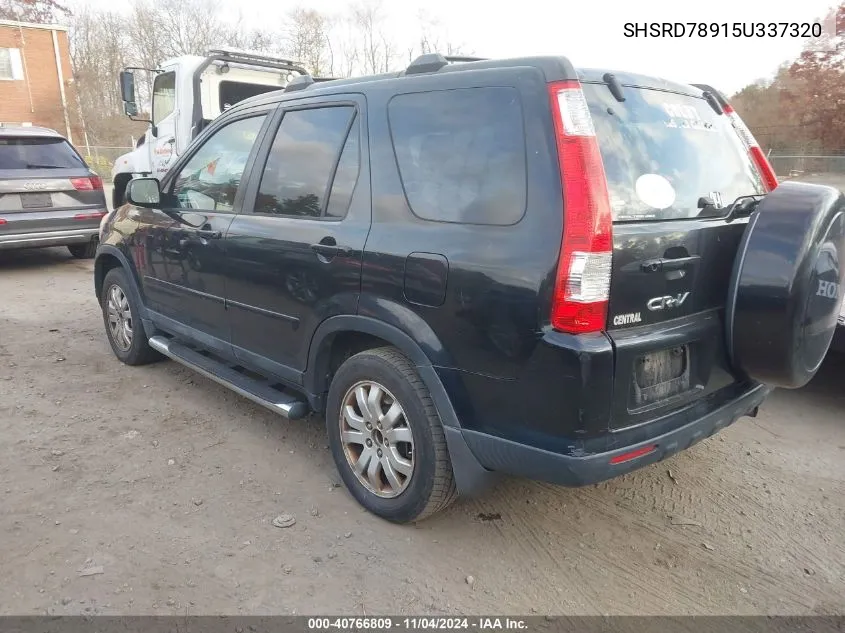 2005 Honda Cr-V Se VIN: SHSRD78915U337320 Lot: 40766809