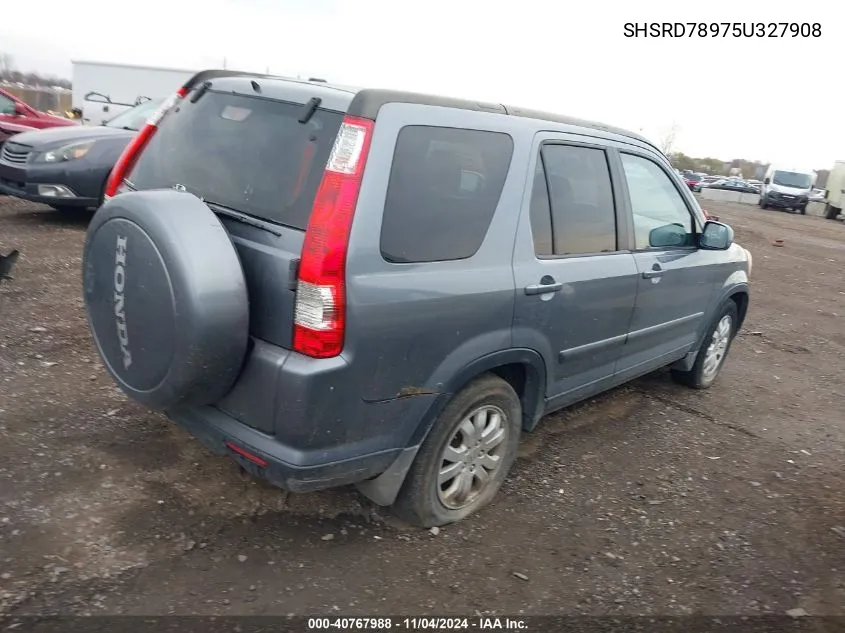 2005 Honda Cr-V Se VIN: SHSRD78975U327908 Lot: 40767988