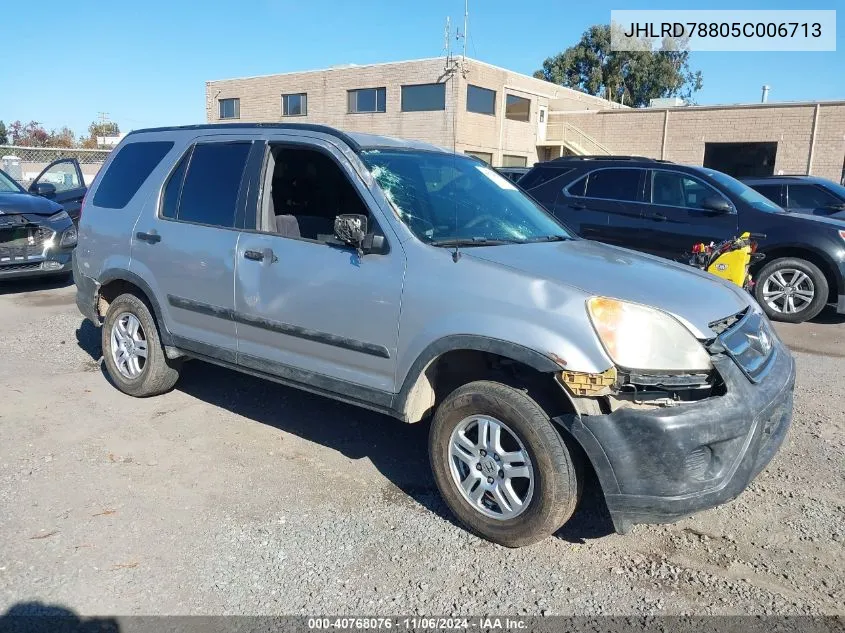 2005 Honda Cr-V Ex VIN: JHLRD78805C006713 Lot: 40768076